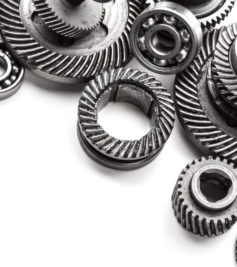 Gear metal wheels, isolated on white background